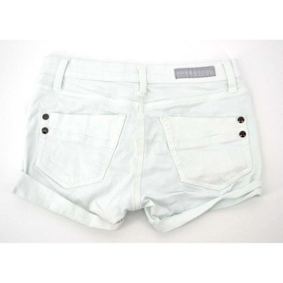 ROCK & REPUBLIC Women's Kashmiere Denim Shorts SIZE 6 Light Sage Green - Picture 2 of 6